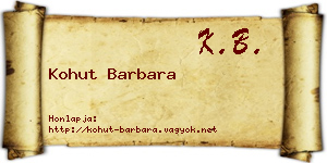 Kohut Barbara névjegykártya