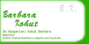 barbara kohut business card